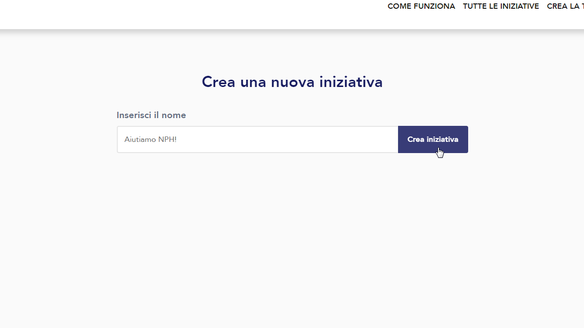 Crea l'iniziativa