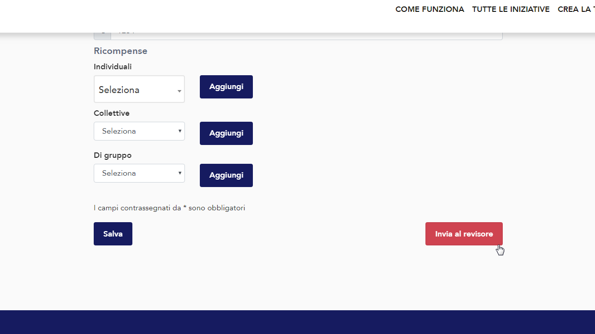 Salva e manda in revisione